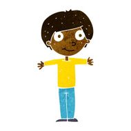cartoon happy boy with open arms N11