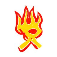 cartoon flaming letter N32