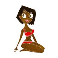 cartoon pretty woman in underwear N3