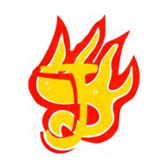 cartoon flaming letter N34