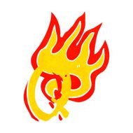 cartoon flaming letter N35