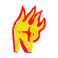 cartoon flaming letter N36