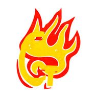 cartoon flaming letter N38