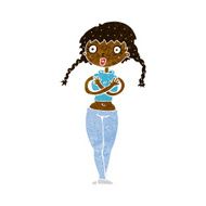 cartoon offended woman covering herself N5