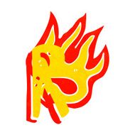 cartoon flaming letter N45