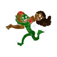 cartoon swamp monster carrying girl in bikini N6