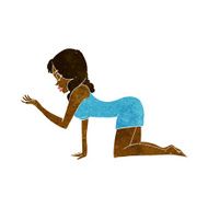cartoon woman on all fours N11