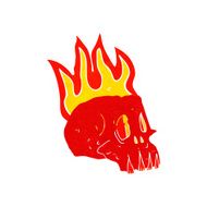 Cartoon Flaming Skull N32