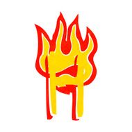 cartoon flaming letter N50