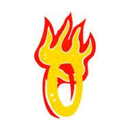 cartoon flaming letter N51
