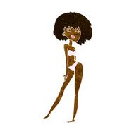 cartoon woman in bikini N29
