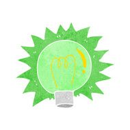 cartoon flashing green light bulb N4