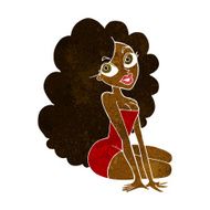 cartoon pretty woman N154