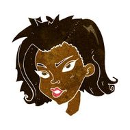 cartoon female face N76