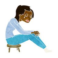 cartoon crying woman