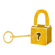 cartoon padlock and key N3