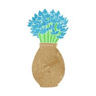 cartoon vase of flowers N6