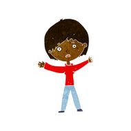 cartoon worried woman N45