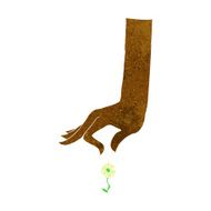 cartoon hand picking flower N6