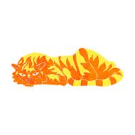 cartoon resting tiger N6