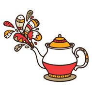 Cute doodle teapot