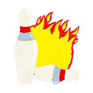 cartoon ten pin bowling sign N2