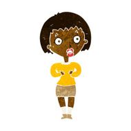cartoon woman making Who Me? gesture N24