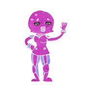 cartoon female astronaut N16