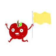 cartoon funny apple with flag N6
