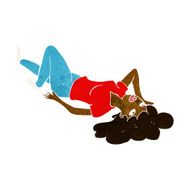 cartoon woman lying on floor N9