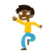 cartoon excited boy dancing N4