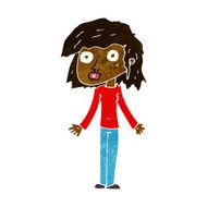 cartoon girl shrugging shoulders N17