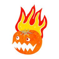 cartoon flaming pumpkin N5