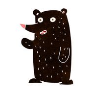 cartoon waving black bear N17