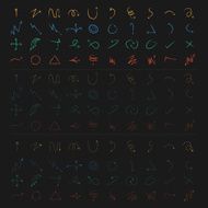 Vector of hand drawn arrows s in colourful