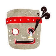 cartoon robot head N45