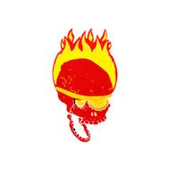 cartoon spooky skull with eye patch N6