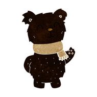 cartoon waving black bear N18