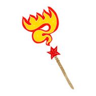 cartoon magic wand casting fire spell N2