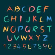 Vector of Hand drawn letters Alphabet Set colourful