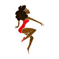 cartoon dancing woman N32