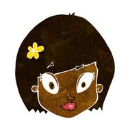 cartoon happy female face N93