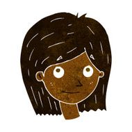 cartoon happy female face N94