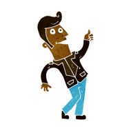 cartoon man giving thumbs up sign N13