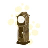 cartoon dusty old grandfather clock N2