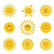 Vector set of sun icons Collection suns