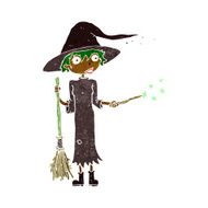 Cartoon Witch Casting Spell N13