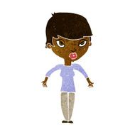cartoon woman shrugging shoulders N261