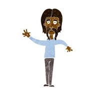 cartoon waving man with mustache N7