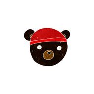 cartoon black bear cub wearing hat N2